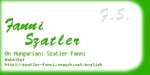 fanni szatler business card